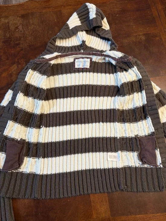 Aeropostale Y2K Striped Hooded Knit Cardigan S - Picture 5 of 9
